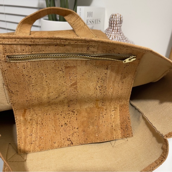 TIRADIA CORK farmers market tote bag shoulder work travel free people - Picture 6 of 7